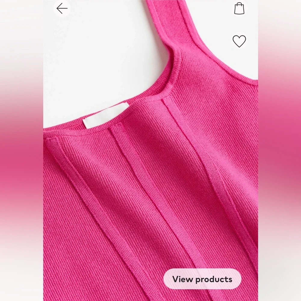 H&M Pink Fine Knit Corset Style Top - Picture 6 of 6